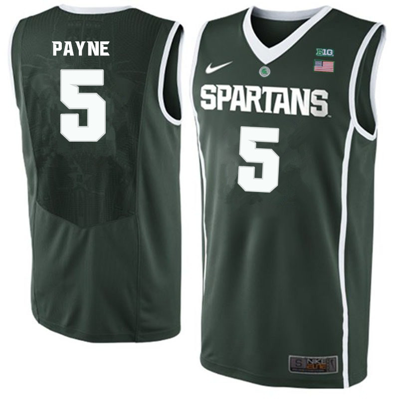 Men Michigan State Spartans #5 Adreian Payne NCAA Nike Authentic Green 2019-20 College Stitched Basketball Jersey IY41A52XM